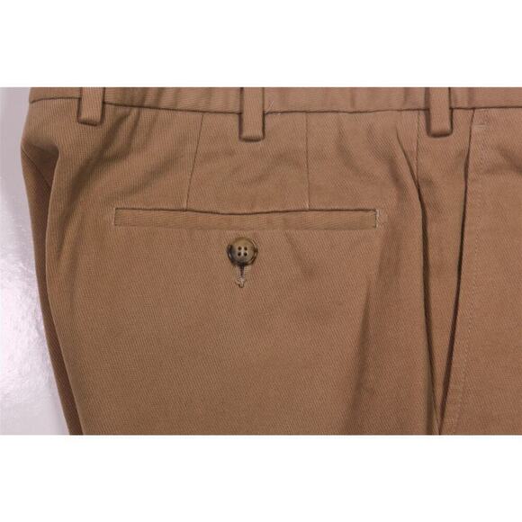 GTA il Pantalone Tan Flat Front Cotton Knit Twill Chino Pants 32x28 - Picture 3 of 8